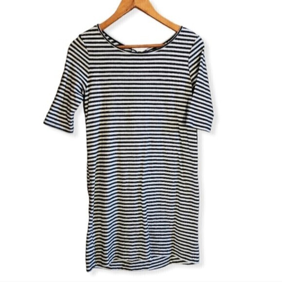 Free People Frenchie Tee Dress Size Small Oversized Black White Striped - Picture 2 of 10